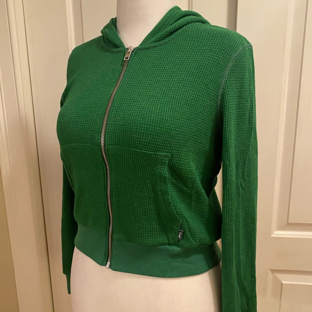Aritzia Tna Green Waffle Hoodie 🍀
